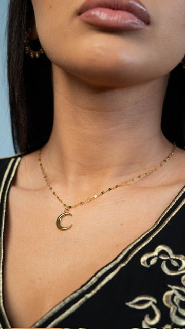 Collier croissant de lune "Qamar"