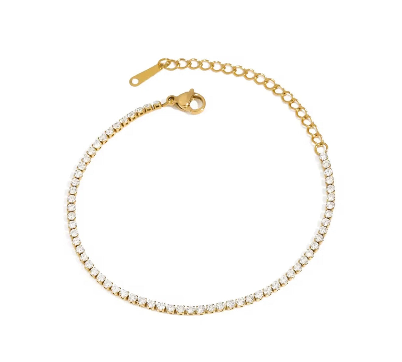 Bracelet Tennis Zircon Doré – Élégance & Éclat