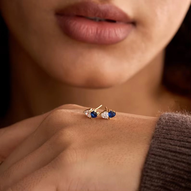 Boucles d'oreilles avec pierre de naissance - Acier inoxydable
