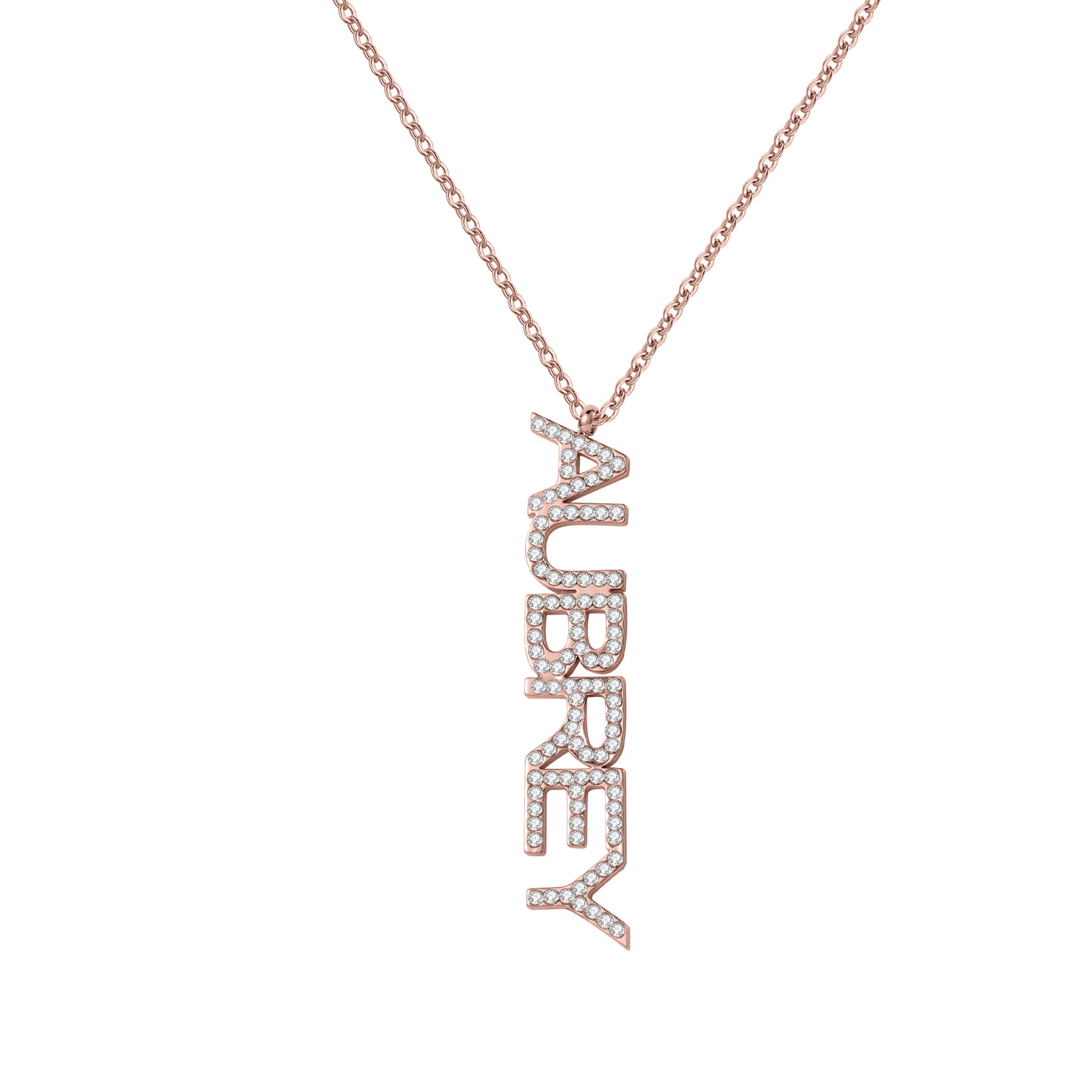 Collier personnalisé vertical à strass