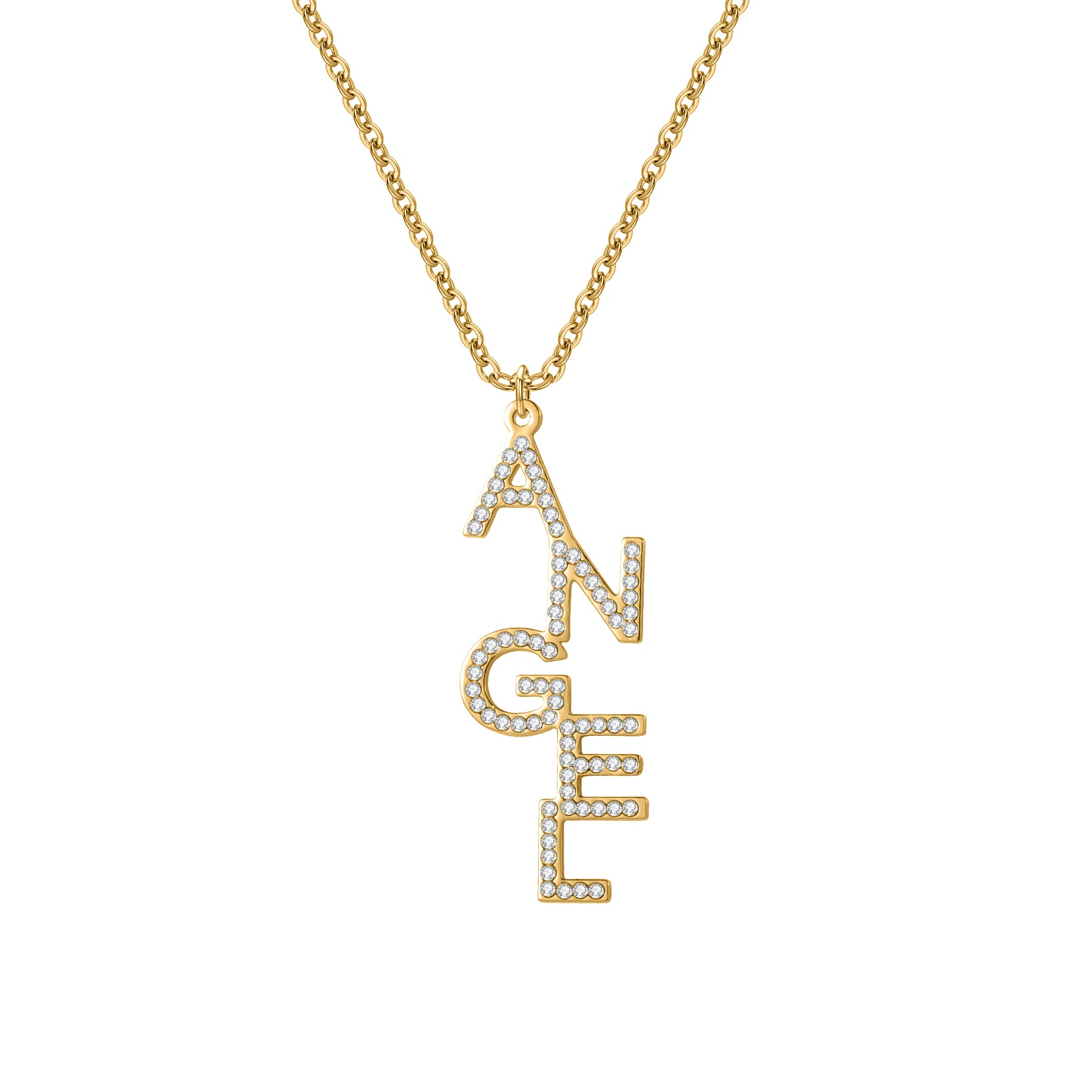 Collier personnalisé vertical à strass