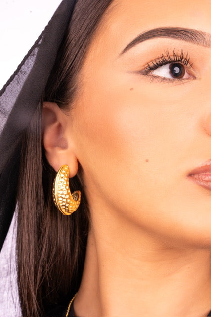 Boucles d'oreilles créoles Assia en acier inoxydable doré