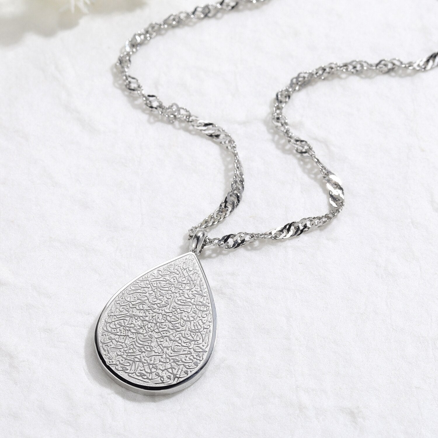 Collier Goutte d'eau Ayat al kursi