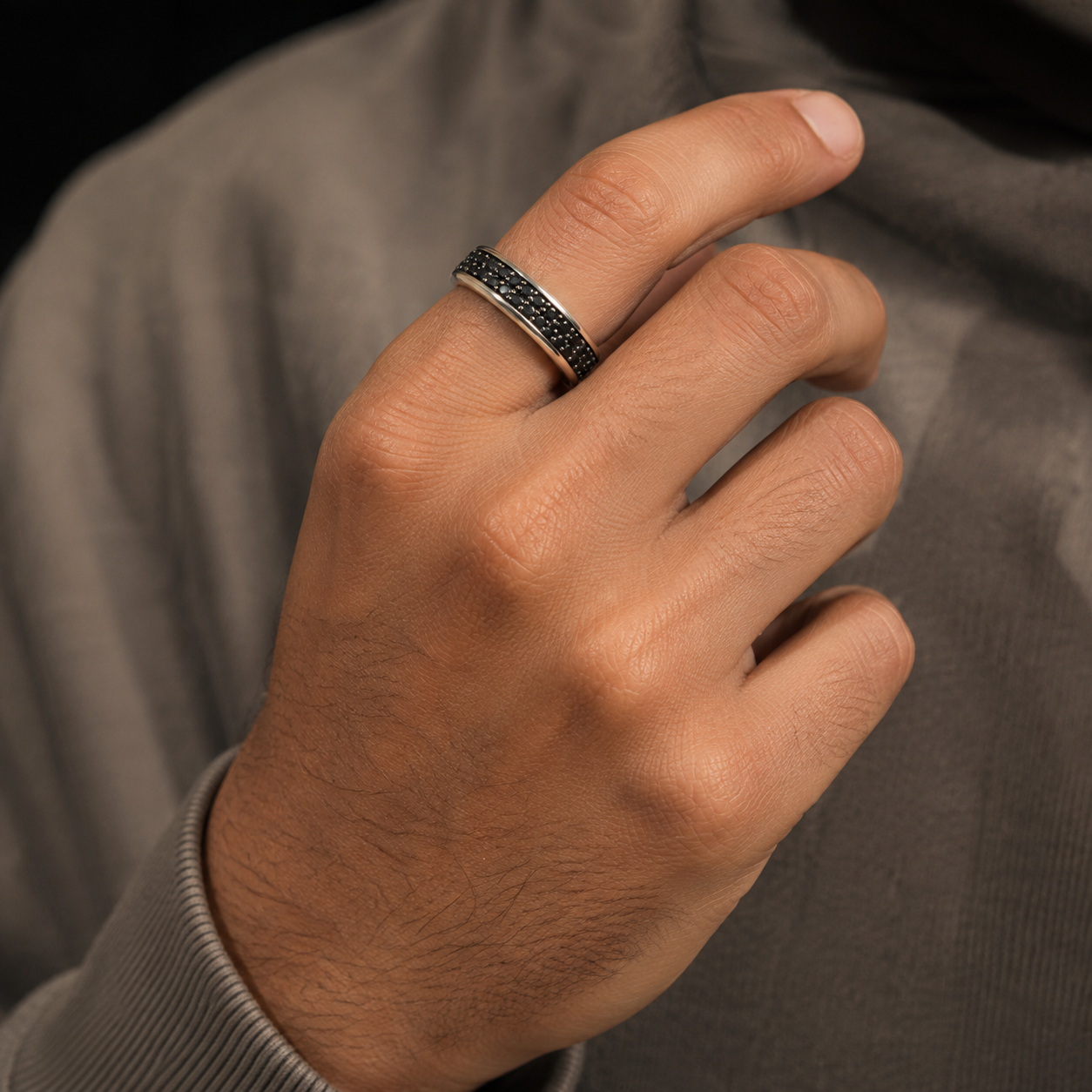 Bague Obsidian - Argent sterling 925