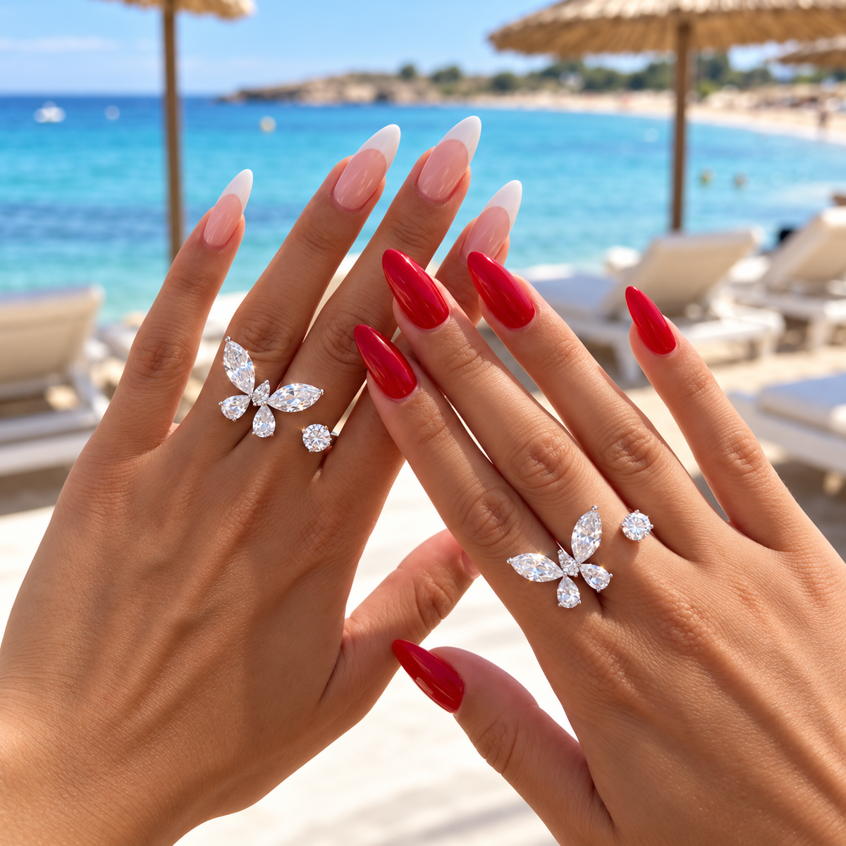 Bague papillon à pierres – Éclat