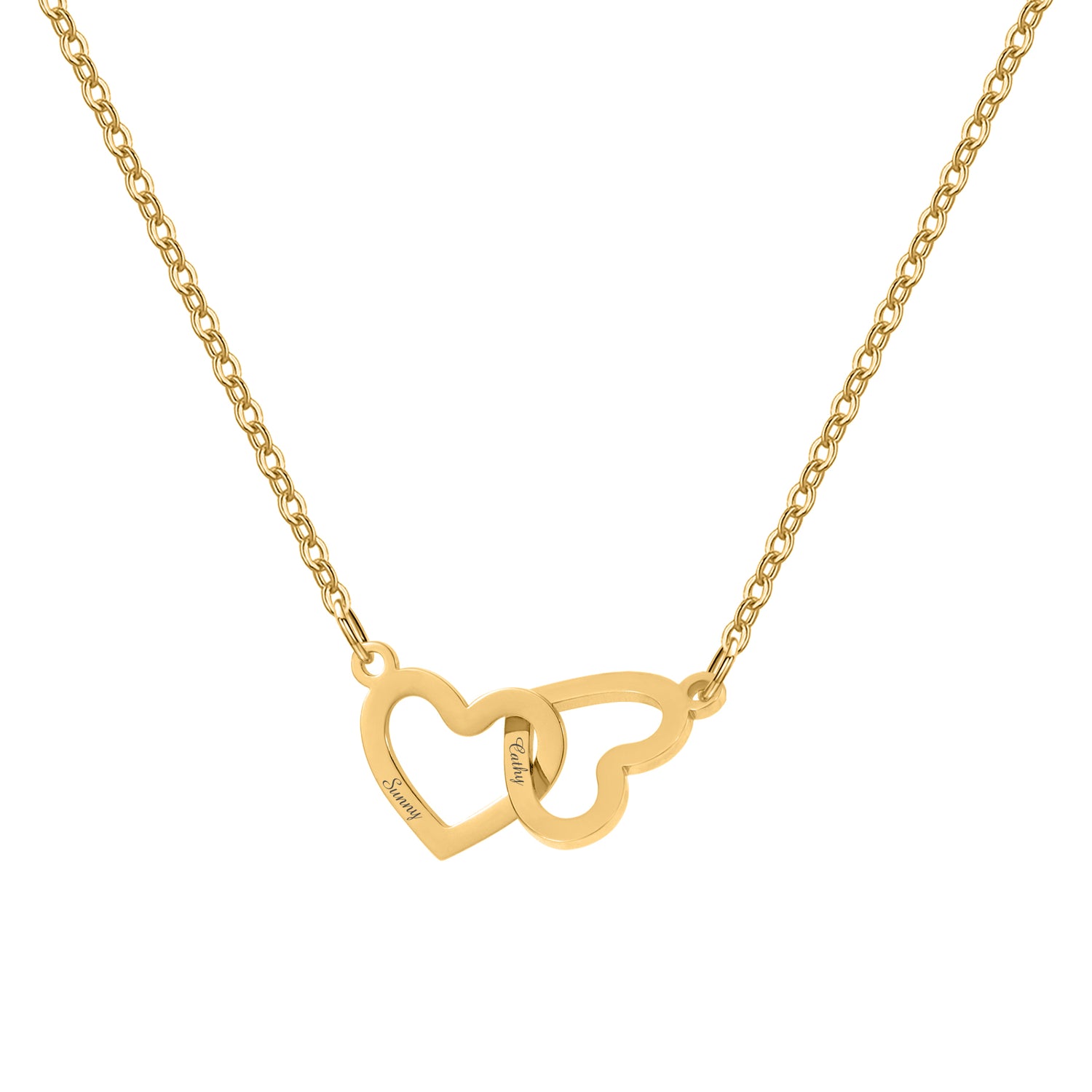 Collier Amour Eternel deux prénoms personnalisés calligraphie arabe or