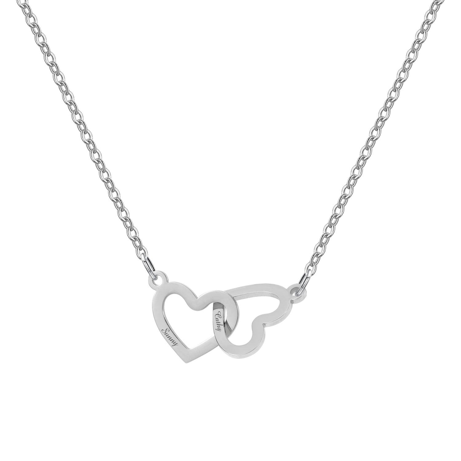 Collier Amour Eternel deux prénoms personnalisés calligraphie arabe argent