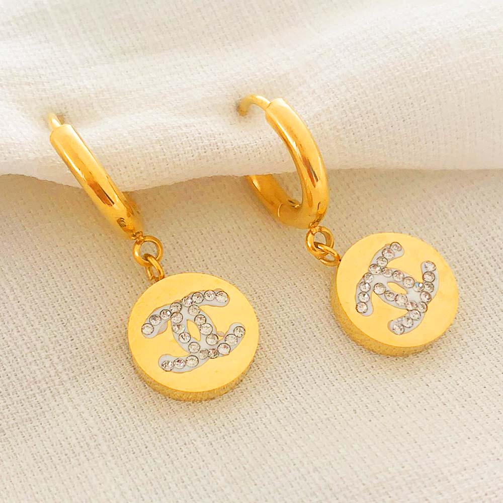 Boucles d'oreilles Divina dorées en acier inoxydable