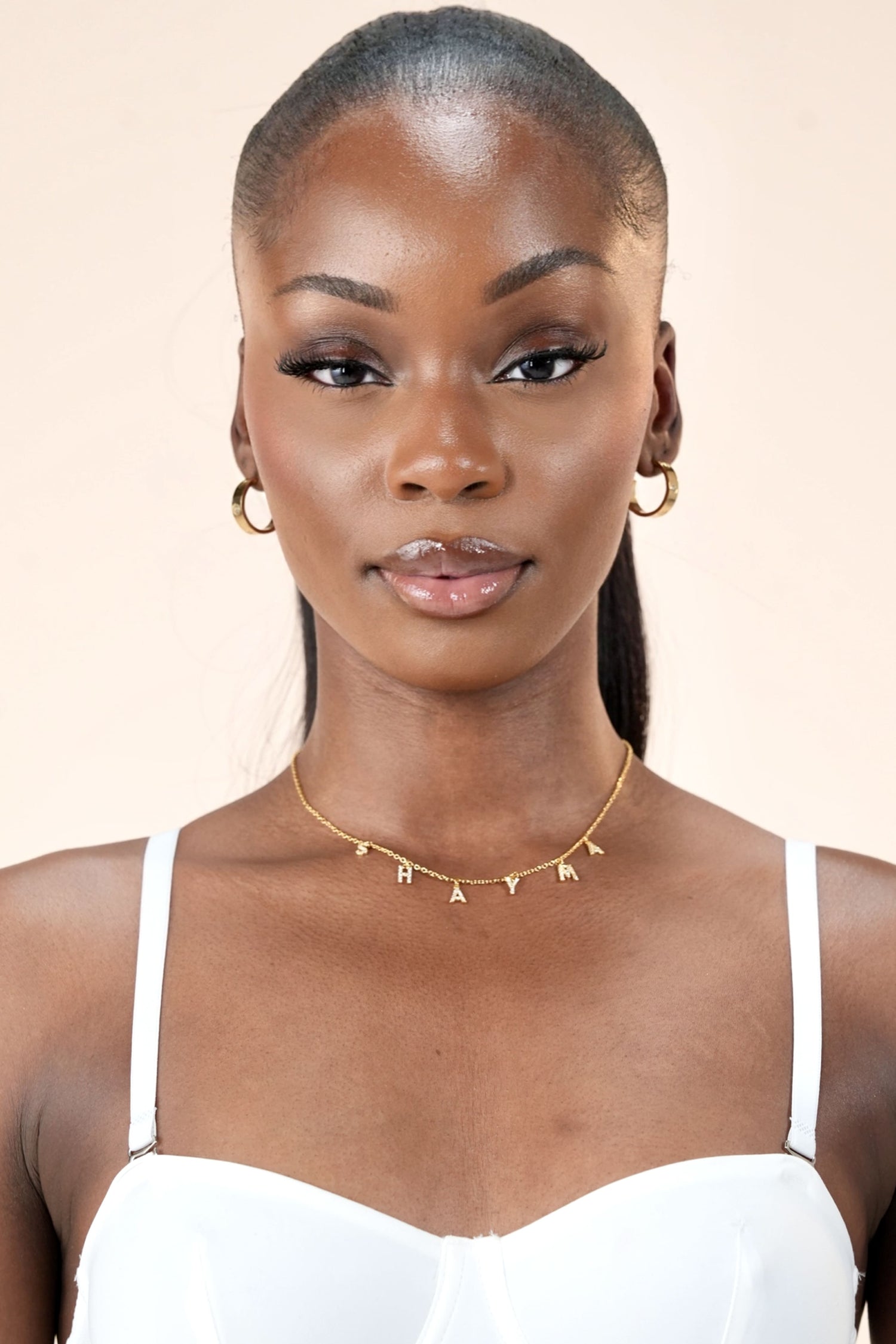 Collier prénom strass argenté - bijou personnalisé scintillant Talisma