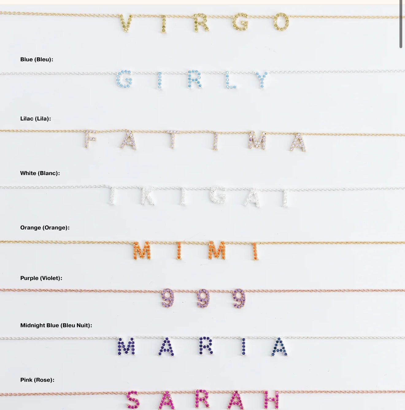 Pré-commande Collier personnalisé à strass