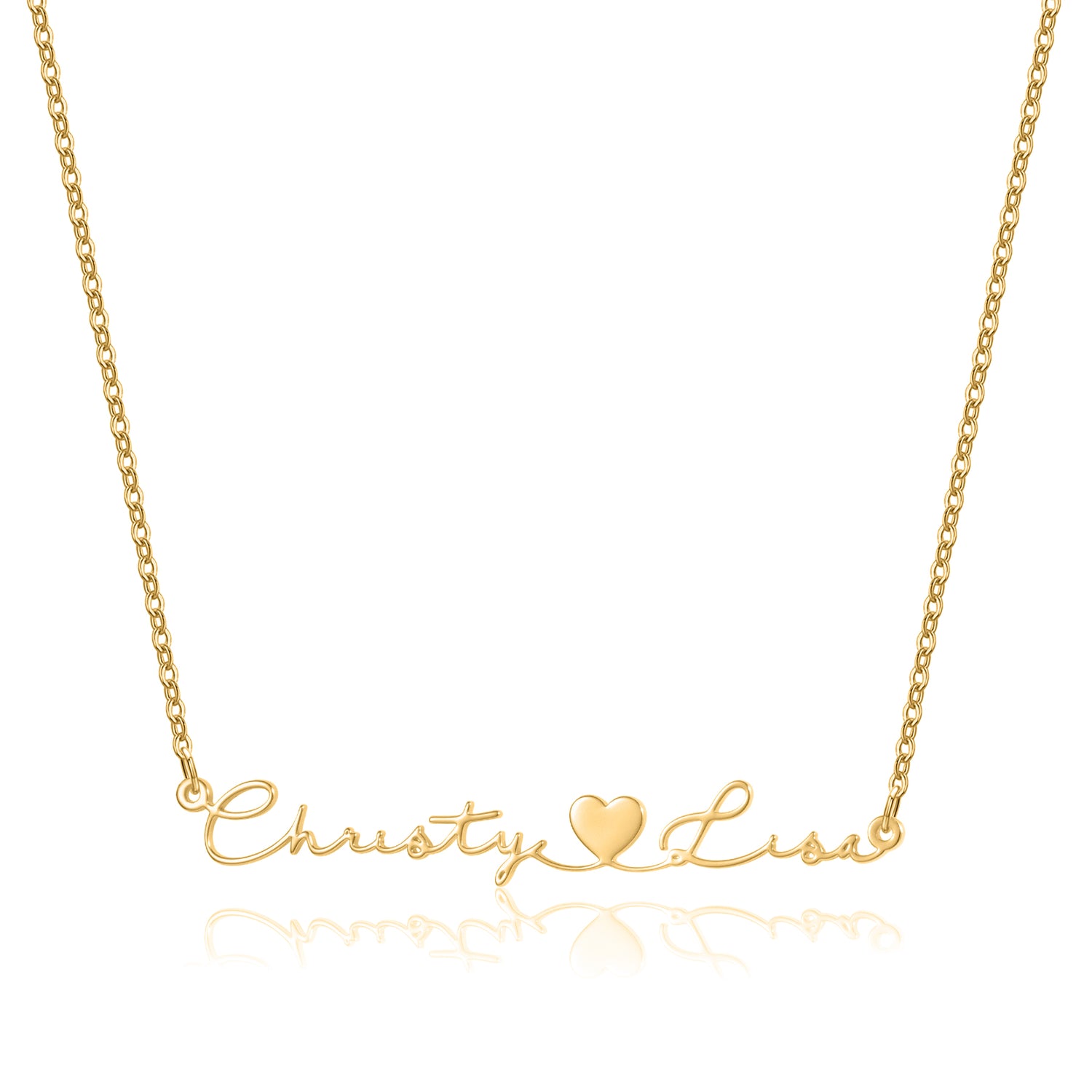Collier Personnalisé Deux Prénoms avec Cœur - Bijou Gravé | Talisma