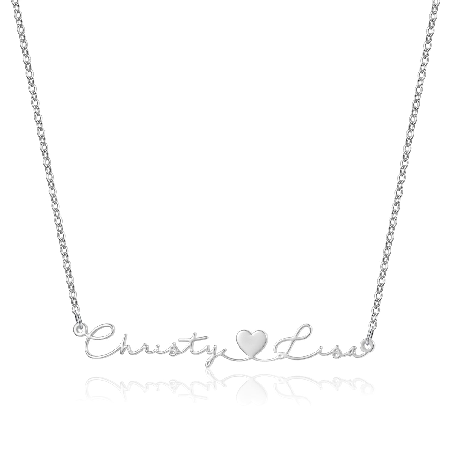 Collier Personnalisé Deux Prénoms avec Cœur - Bijou Gravé | Talisma