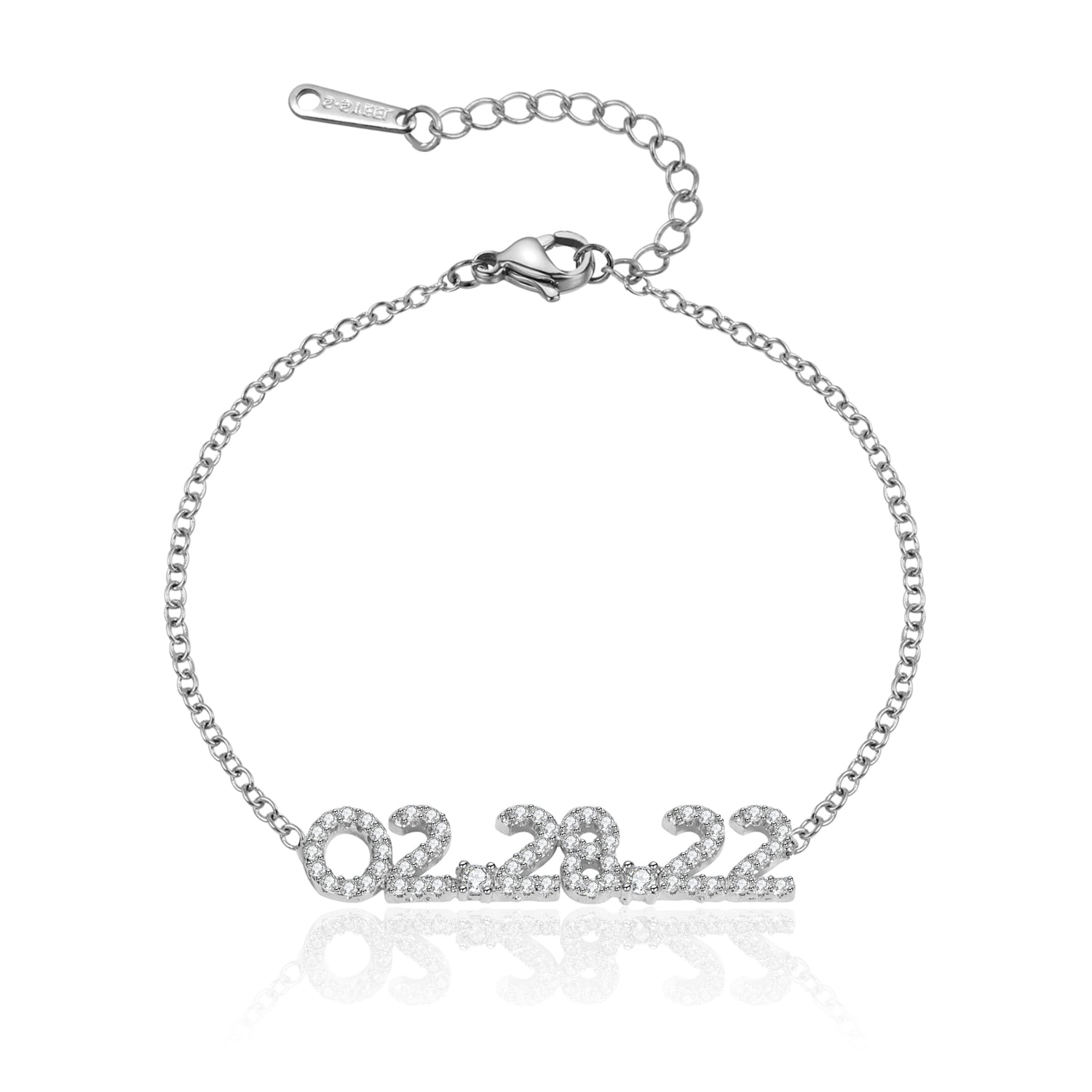 Bracelet personnalisé avec date et zircon