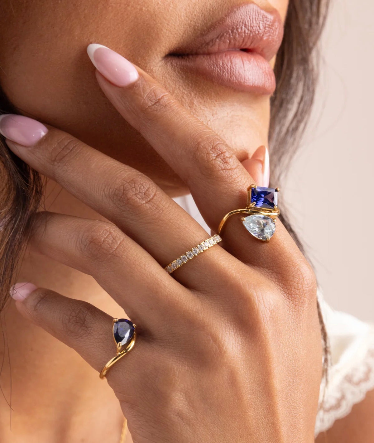 Bague deux pierres de naissance personnalisable – Élia