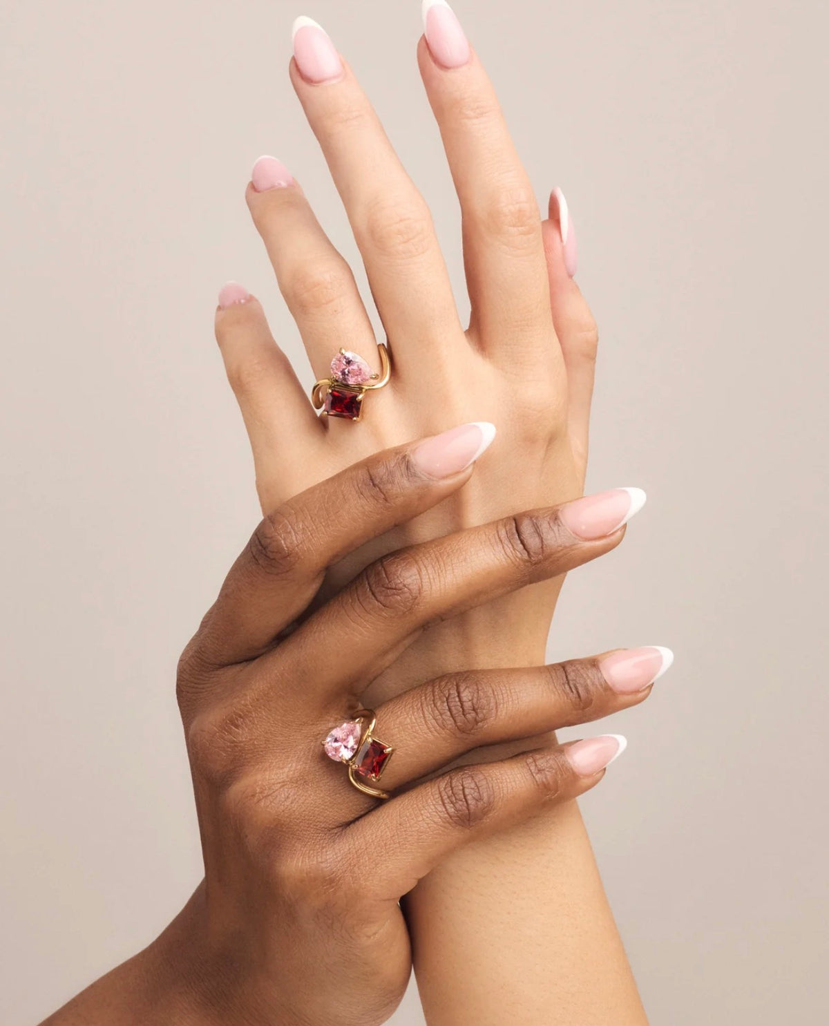 Bague deux pierres de naissance personnalisable – Élia