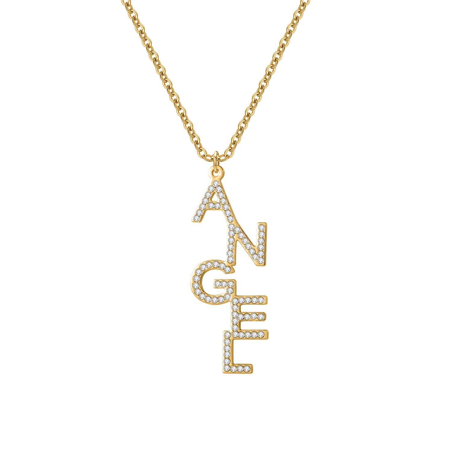 Collier personnalisé vertical à strass