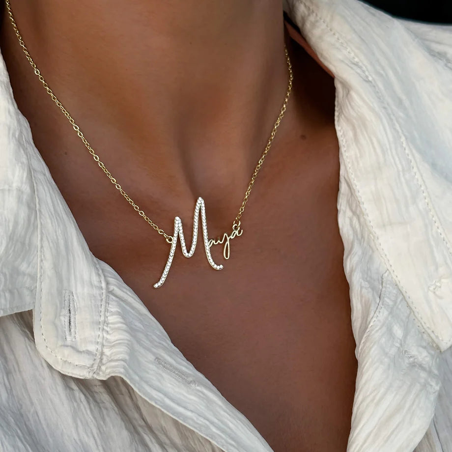 Collier Signature Personnalisé — Prénom en Écriture Cursive Acier Inoxydable