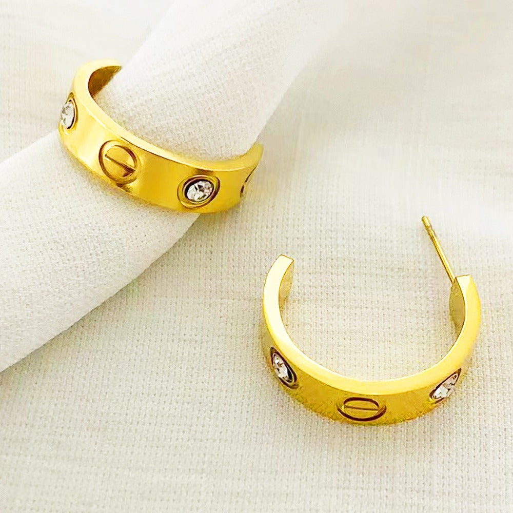 Boucles d'oreilles Farah finition or