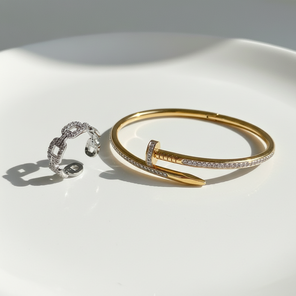 Pack Duo - Bague Loona + Bracelet Jonc Cassie