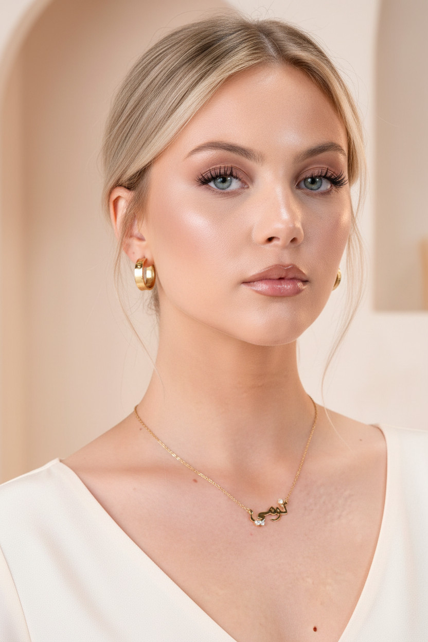 Bundle Collier Arabe et Boucles Farah portés